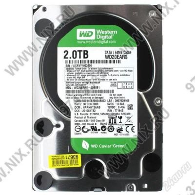 Лот: 2232560. Фото: 1. hdd 2 tb sata-ii 300 western digital... Жёсткие диски (HDD)
