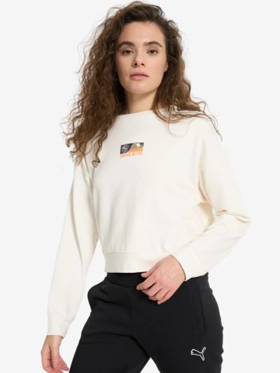 Лот: 24008911. Фото: 1. Свитшот женский PUMA, Белый. Другое (спортивная одежда)