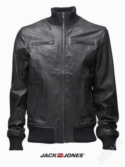Лот: 1473248. Фото: 1. Кожаная куртка JACK&JONES ( бомбер... Верхняя одежда