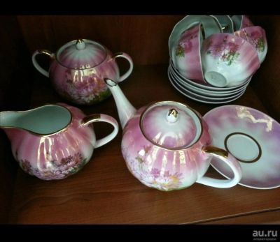 Лот: 15673906. Фото: 1. Чайный сервиз "Розовая хризантема... Сервизы, наборы посуды