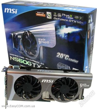 Лот: 2482295. Фото: 1. MSI GEFORCE GTX 560 TI TWIN FROZR... Видеокарты