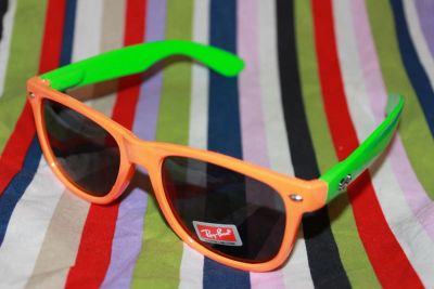 Лот: 4011873. Фото: 1. Очки Ray Ban зеркальные! Оранжево-салатовый... Очки солнцезащитные
