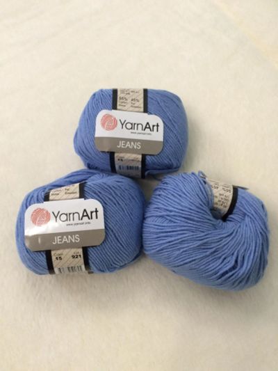 Лот: 12682691. Фото: 1. Пряжа Yarnart Jeans , 55% хлопок... Ткани, нитки, пряжа