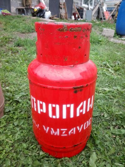 Лот: 9973646. Фото: 1. Газовый баллон 27 л с клапанами... Баллоны, газ в баллонах
