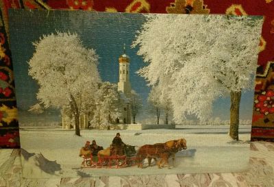 Лот: 15207894. Фото: 1. "Зимний пейзаж". Картина из пазлов. Произведения