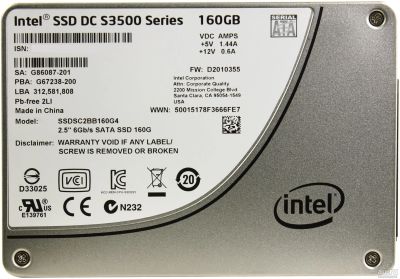 Лот: 17844396. Фото: 1. SSD на 160GB Intel DC S3500, Enterpise... SSD-накопители