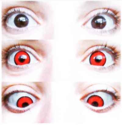 Лот: 5475876. Фото: 1. Red crazy lenses/красные крейзи... Контактные линзы