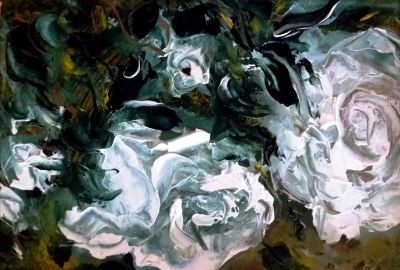 Лот: 8073528. Фото: 1. "Белые розы * ". Картины, рисунки