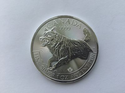 Лот: 14008582. Фото: 1. Канада 5 долларов 2018 Волк. Серебро... Америка