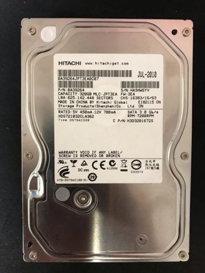Лот: 16065120. Фото: 1. Жесткий диск 320 GB Hitachi. Жёсткие диски (HDD)