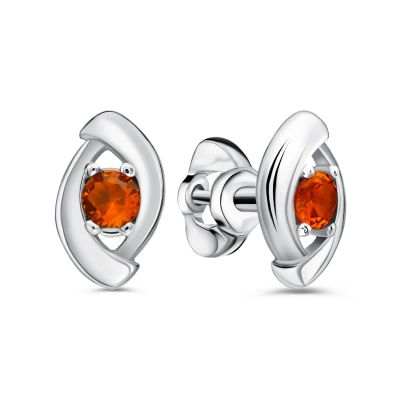 Лот: 23845490. Фото: 1. Серебряные серьги с цитринами. Серьги, каффы
