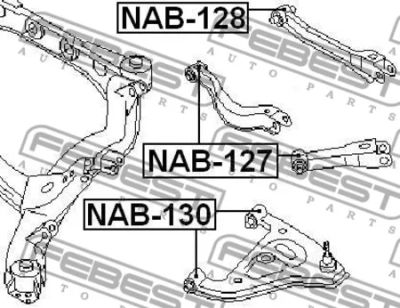Лот: 18592824. Фото: 1. Сайленблок заднего рычага NAB130... Ходовая, подвеска, рулевое управление