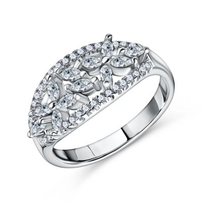 Лот: 23886165. Фото: 1. Серебряное кольцо с фианитами. Кольца, перстни