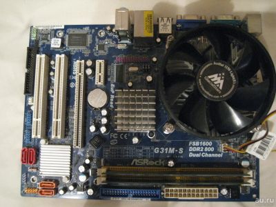 Лот: 9353591. Фото: 1. Комплект AsRock G31M-S материнская... Материнские платы