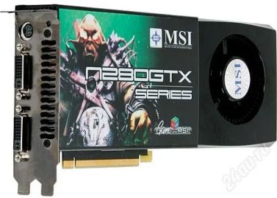 Лот: 143047. Фото: 1. Видеокарта MSI GeForce GTX 280. Видеокарты