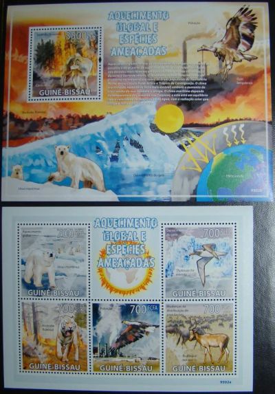 Лот: 10456563. Фото: 1. Гвинея Бисау 2009 MNH бл+мл. Марки