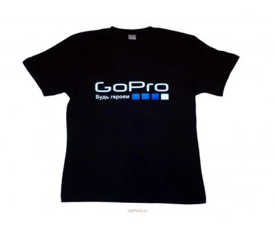 Лот: 4826794. Фото: 1. Черная футболка GoPro - XL. Футболки, поло