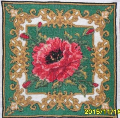 Лот: 6457612. Фото: 1. Вышитая картина для подушки 4. Картины, рисунки