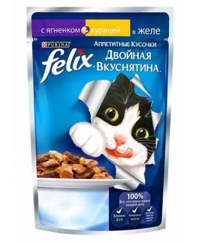 Лот: 15055589. Фото: 1. (Феликс) Ягненок/Курица 85г влажный... Корма