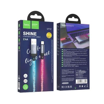 Лот: 22143981. Фото: 1. Кабель HOCO U112 LIGHTNING SHINE... Дата-кабели, переходники