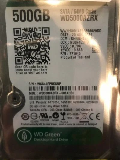 Лот: 11009235. Фото: 1. Western Digital WD Caviar Green... Жёсткие диски (HDD)