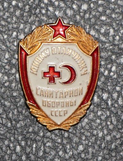 Лот: 9091857. Фото: 1. Знак: юному отличнику санитарной... Сувенирные