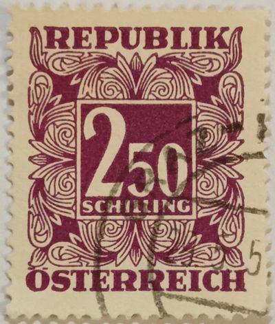Лот: 25346789. Фото: 1. Марки_Австрии, 2.50 öS - Австрийский... Марки