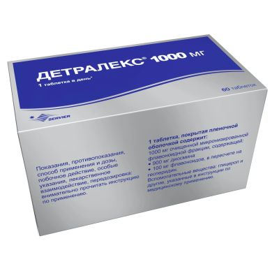 Лот: 23262445. Фото: 1. Детралекс таб.п о 1000мг №60. Лекарства