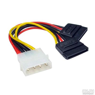 Лот: 13117671. Фото: 1. Кабель Molex to 2xSATA 15см 14297. Шлейфы, кабели, переходники