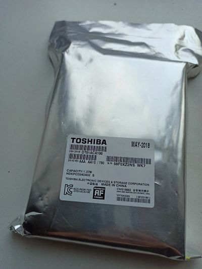 Лот: 16343135. Фото: 1. Жесткий диск Toshiba 1Tb [DT01ACA100... Жёсткие диски