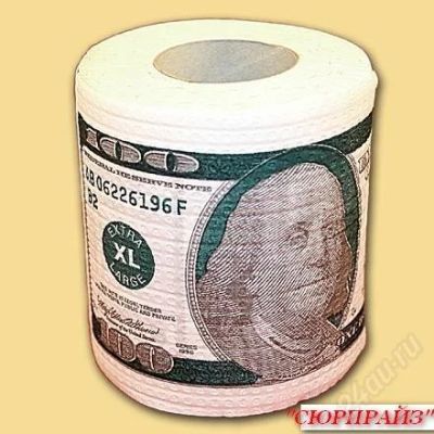 Лот: 2335298. Фото: 1. Туалетная бумага 100$ мини (см... Другое (сувениры, подарки)