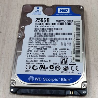 Лот: 19483672. Фото: 1. HDD для ноутбука 2.5", 500 Гб... Жёсткие диски (HDD)