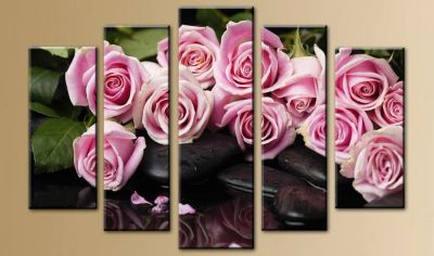 Лот: 10808805. Фото: 1. Модульная картина "Цветы,розы". Холсты чистые