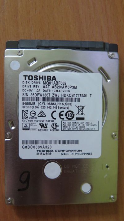 Лот: 17862793. Фото: 1. Жесткий диск Toshiba MQ01ABF032... Жёсткие диски