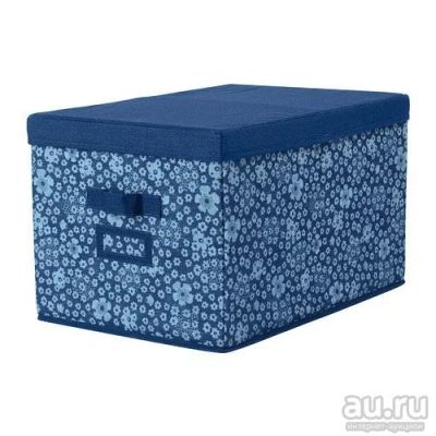 Лот: 13025342. Фото: 1. Коробка с крышкой, синий, белый... Корзины, контейнеры