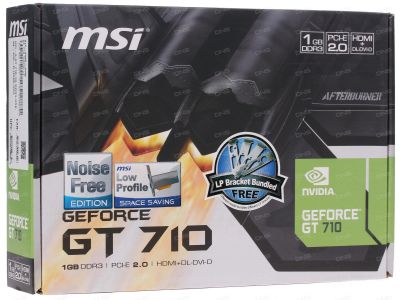 Лот: 12793289. Фото: 1. Видеокарта MSI GeForce GT710 1GB. Видеокарты