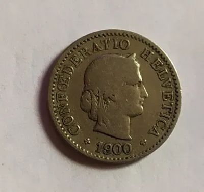 Лот: 24348460. Фото: 1. Швейцария 5 раппенов 1900. Европа