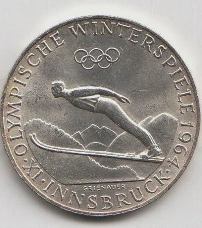 Лот: 175920. Фото: 1. Австрия 50 шиллингов 1964 Олимпиада... Германия и Австрия
