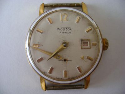 Лот: 19070986. Фото: 1. Часы позолоченные "Wostok". Неисправные... Запчасти, инструмент для ремонта
