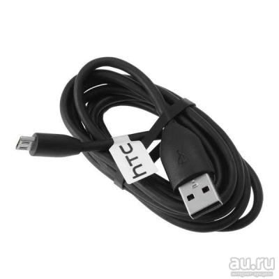 Лот: 15873293. Фото: 1. Кабель MicroUSB HTC (черный) 1м... Дата-кабели, переходники