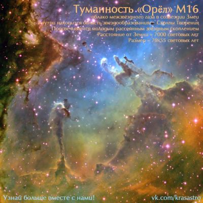 Лот: 4451789. Фото: 1. Обучающий магнит "Туманность Орёл... Магниты сувенирные