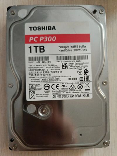 Лот: 22607110. Фото: 1. Hdd Toshiba pc p300 1Тб. Жёсткие диски (HDD)