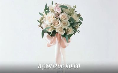 Лот: 6409980. Фото: 1. Свадебный букет № 27, букет невесты... Свежие цветы