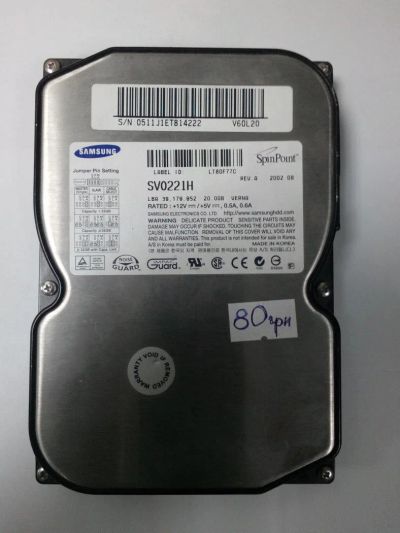 Лот: 9278199. Фото: 1. Hdd Samsung 20 Gb (надежный!). Жёсткие диски