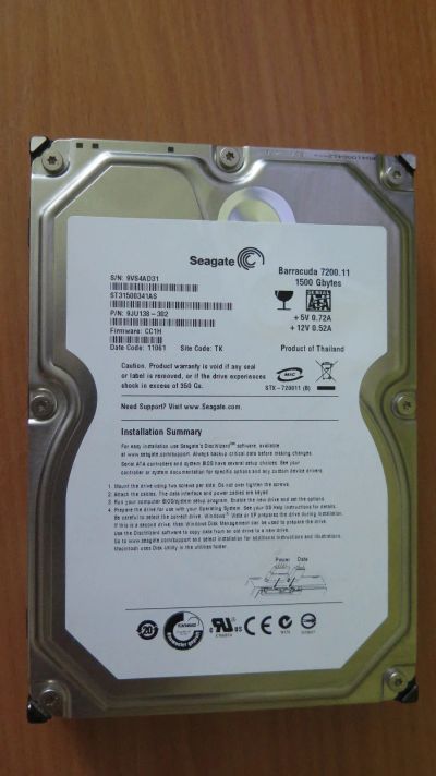 Лот: 17844970. Фото: 1. Жесткий диск HDD Seagate 1500Gb... Жёсткие диски (HDD)