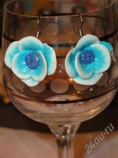 Лот: 252354. Фото: 1. Изделия из полимерной глины серьги... Серьги, каффы