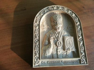 Лот: 4764189. Фото: 1. Икона Св. Николая. Резьба