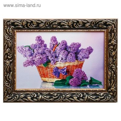 Лот: 16129774. Фото: 1. Картина "Сирень в корзине" 27х37... Холсты чистые