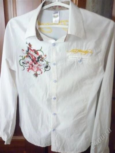 Лот: 2716566. Фото: 1. рубашка со стразами Ed Hardy... Блузы, рубашки, водолазки