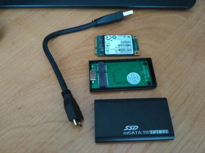 Лот: 11506456. Фото: 1. mSATA SSD 32Gb Samsung + Box USB... SSD-накопители